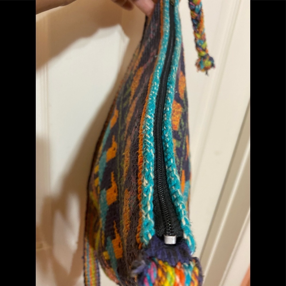 Handmade hobo purse crossbody knitted crochet 12x12 - Picture 5 of 10